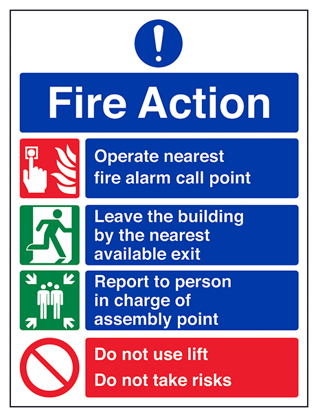 4 Point Fire Action Notice Do Not Use Lift