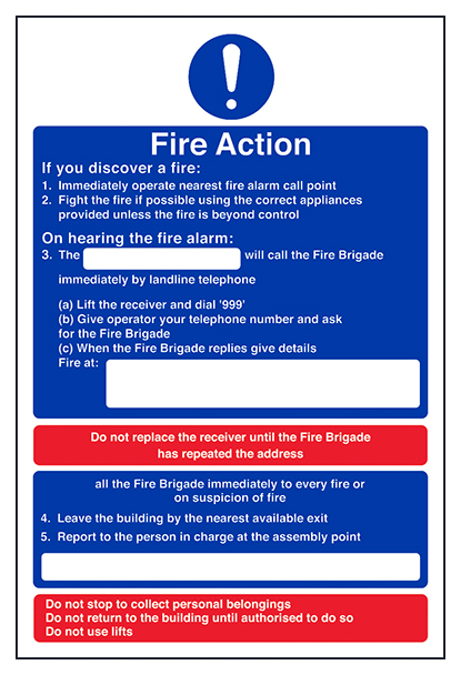 Fire Action If You Discover A Fire On Hearing Alarm