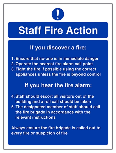 Fire Instructions For Staff