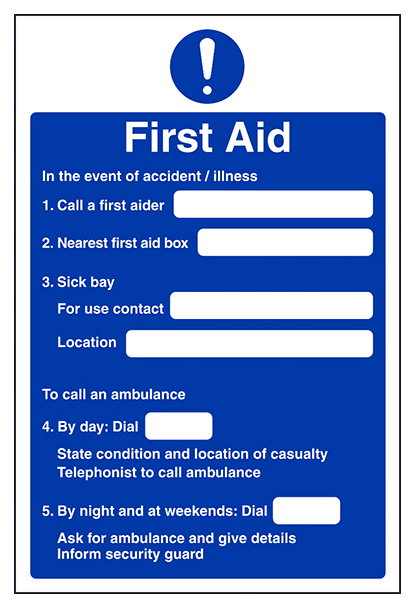 First Aid Action Notice