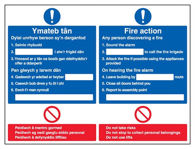 Welsh English Fire Action Any Person Discovering A Fire