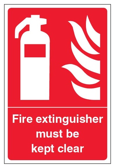 Fire Extinguisher Must Be Kept Clear Portrait