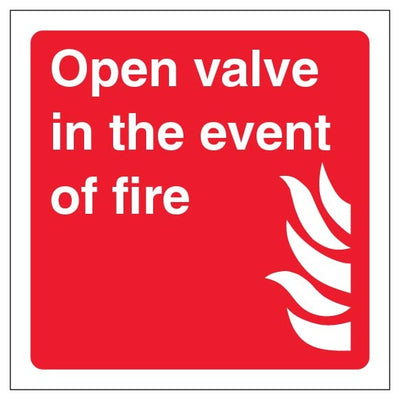 Open Valve In The Event Of Fire Square