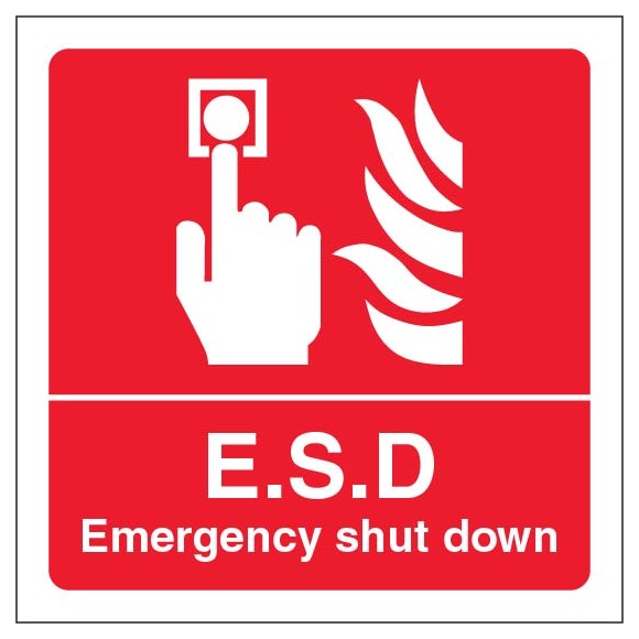 E S D Emergency Shut Down Square