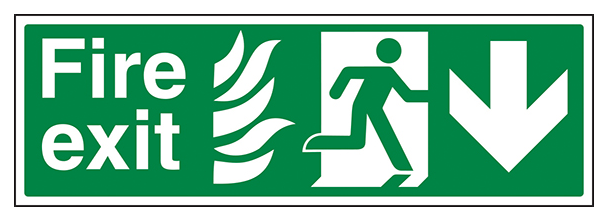 Nhs Fire Exit Arrow Down