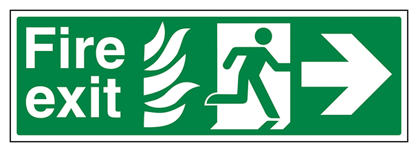 Nhs Fire Exit Arrow Right