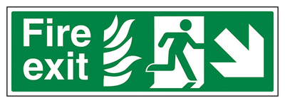 Nhs Fire Exit Arrow Down Right