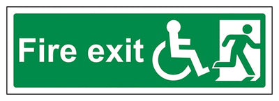 Wheel Chair Final Fire Exit With Text Man Right Landscape