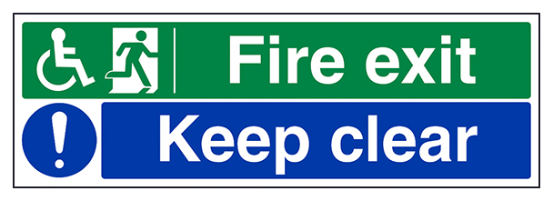 Wheel Chair Fire Exit Keep Clear