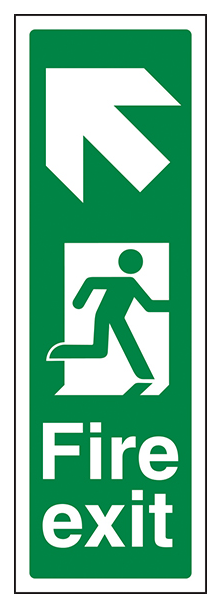 Portrait Fire Exit Arrow Up Left