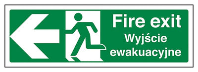 English Polish Fire Exit Arrow Left
