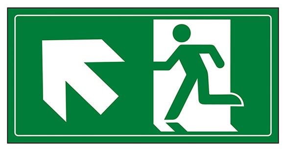 Fire Exit Man Running Up Left