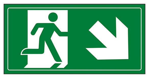 Fire Exit Man Running Down Right