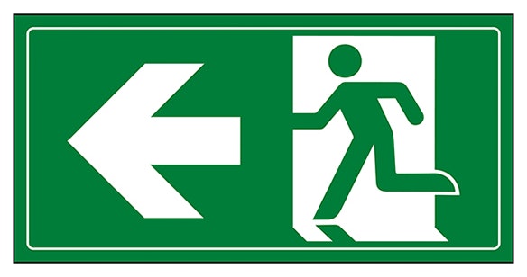 Fire Exit Man Running Left 1