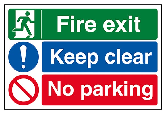 Fire Exit Keep Clear No Parking