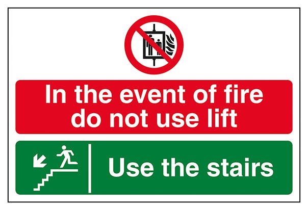 In The Event Of Fire Do Not Use Lift Use The Stairs Down Left