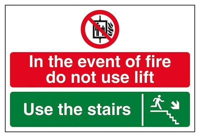 In The Event Of Fire Do Not Use Lift Use The Stairs Down Right