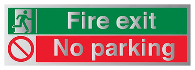 Fire Exit No Parking Aluminium Effect