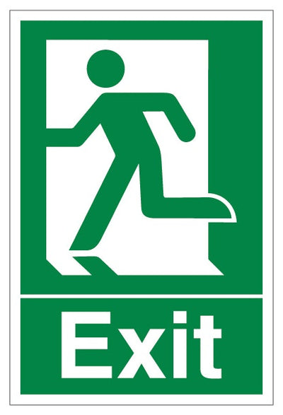 Exit Man Running Left Portrait
