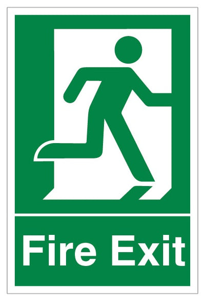 Fire Exit Man Running Right Portrait
