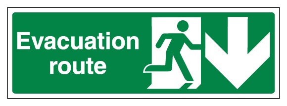Evacuation Route Arrow Down