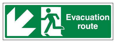 Evacuation Route Arrow Down Left