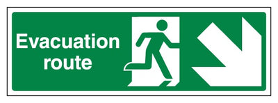 Evacuation Route Arrow Down Right