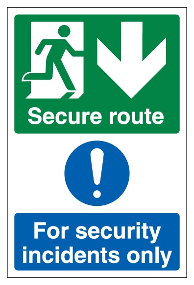 Secure Route Arrow Down Security Incidents Only Portrait