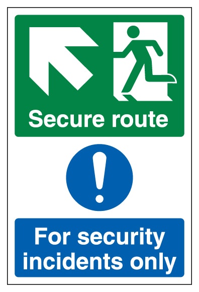Secure Route Arrow Up Left Security Incidents Only Portrait