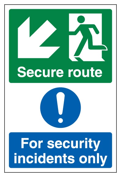 Secure Route Arrow Down Left Security Incidents Only Portrait
