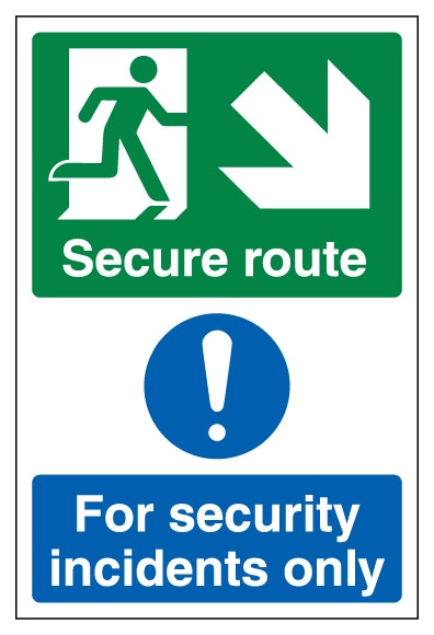 Secure Route Arrow Down Right Security Incidents Only Portrait