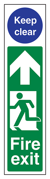 Fire Exit Door Plate Man Left Keep Clear