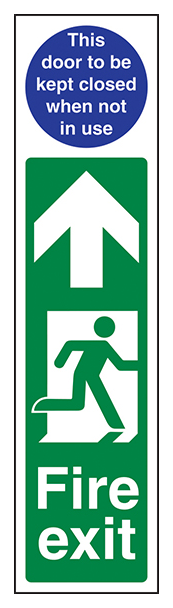 Fire Exit Door Plate Man Right Door To Be Kept Closed