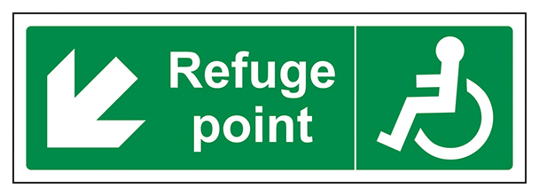 Refuge Point Arrow Down Left Landscape