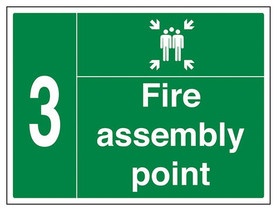 Fire Assembly Point With Family And Number 3