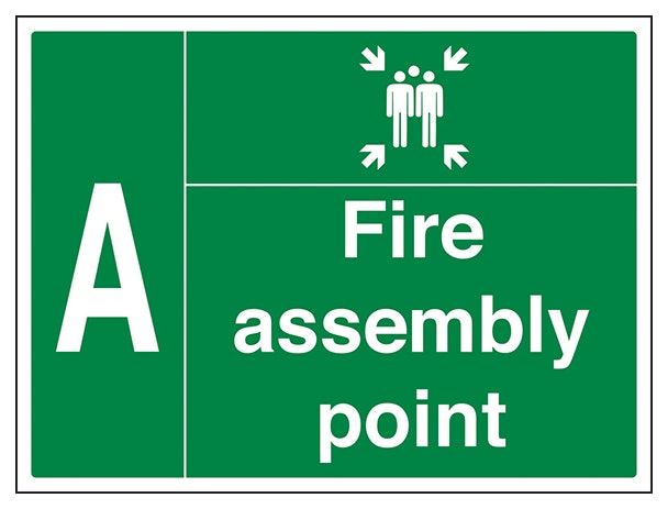 Fire Assembly Point With Family And Letter A