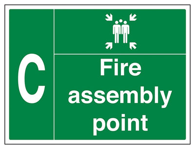 Fire Assembly Point With Family And Letter C