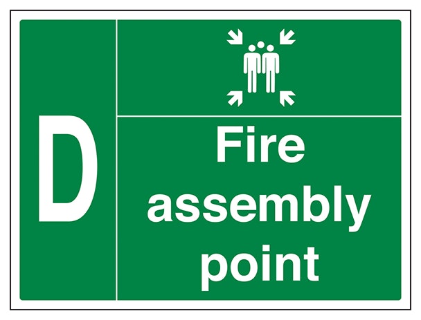 Fire Assembly Point With Family And Letter D