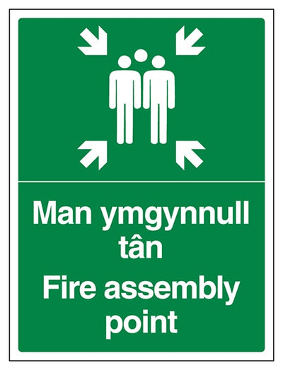Welsh English Fire Assembly Point Portrait