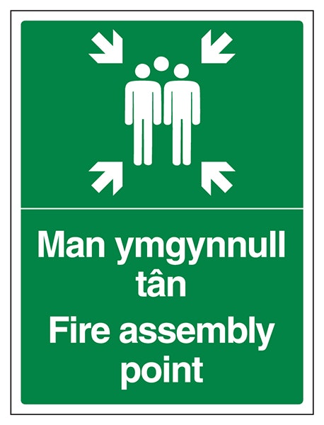 Welsh English Fire Assembly Point Portrait