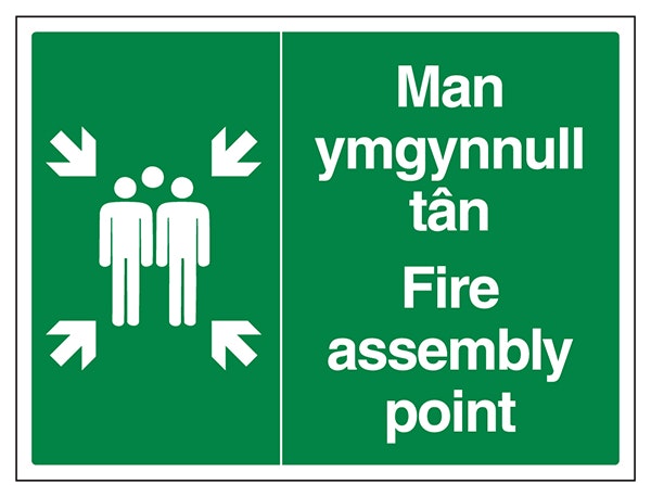 Welsh English Fire Assembly Point Landscape
