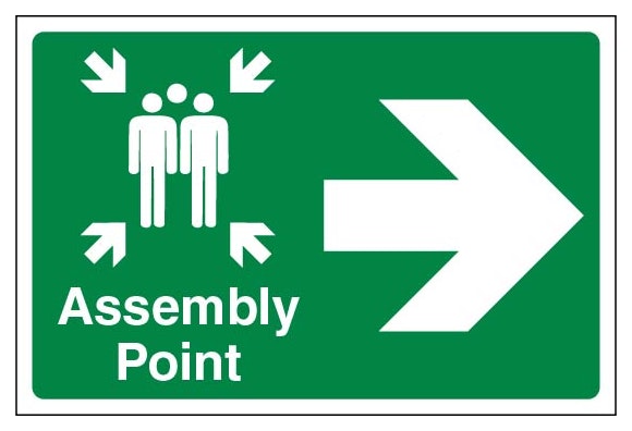 Assembly Point Arrow Right Large Landscape