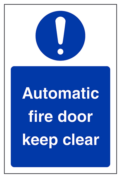 Automatic Fire Door Keep Clear Portrait