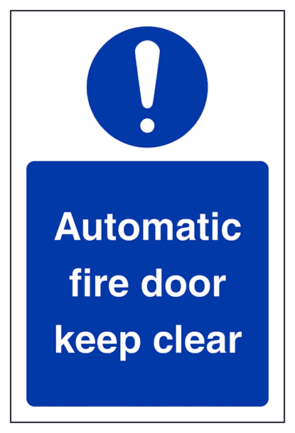 Automatic Fire Door Keep Clear Portrait