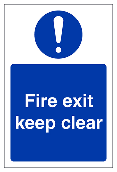 Fire Exit Keep Clear Portrait 1