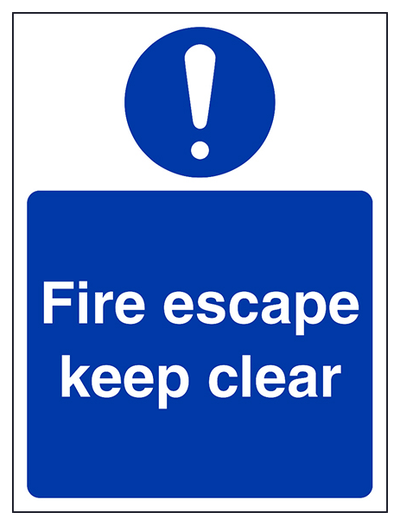 Fire Escape Keep Clear Portrait