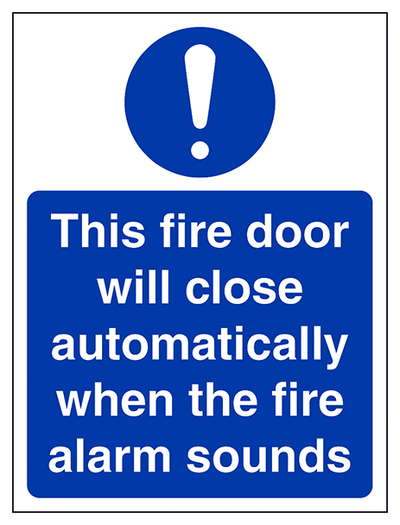 Fire Door Will Close Automatically Portrait