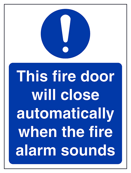 Fire Door Will Close Automatically Portrait