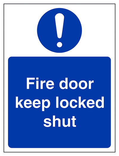 Fire Door Keep Locked Shut Portrait