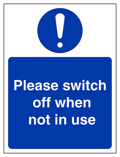 Switch Off When Not In Use With Symbol Portrait